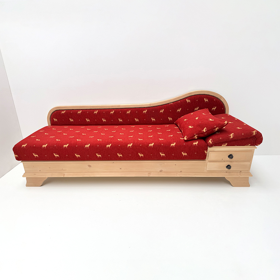 Sofa Liege Garmisch, Sonderlänge 220 cm, Kopfteil rechts, Stoff Hindelang TS-6242