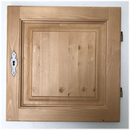 Möbeltüre Massivline nach Maß, 45,5/45,0 cm, DIN Rechts, Schloß, Kasette abgeplattet