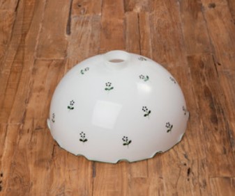 Lampenschirm Glas 20 cm blau geblümt, kombinierbar