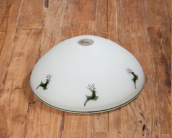 Lampenschirm Glas 30 cm Hirsch grün, kombinierbar