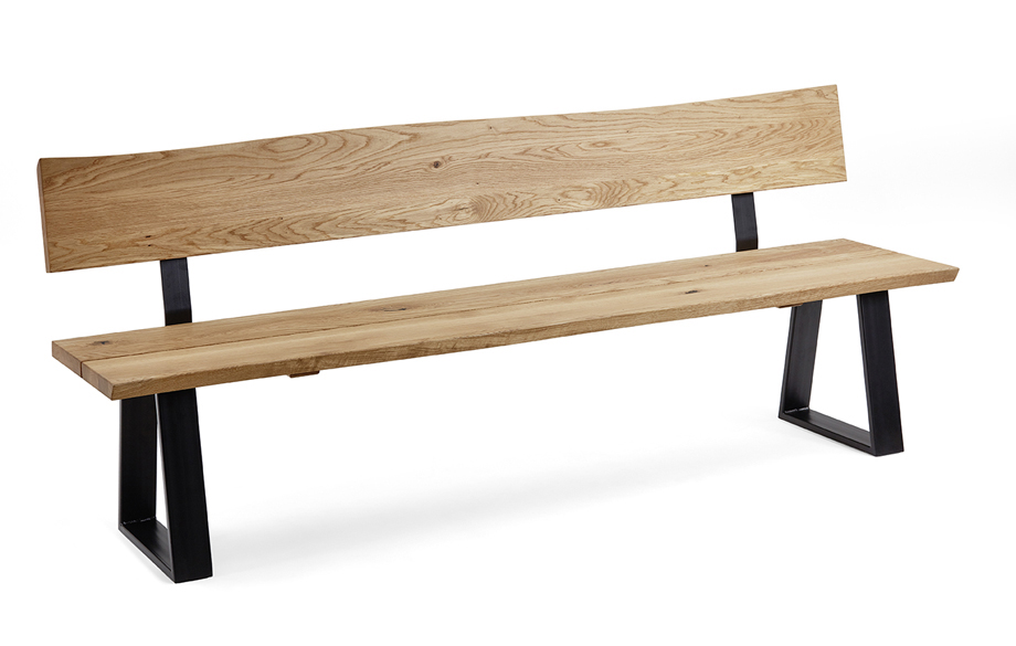 Bank Einzelbank Baumbank Oviedo 220 cm, Metallgestell