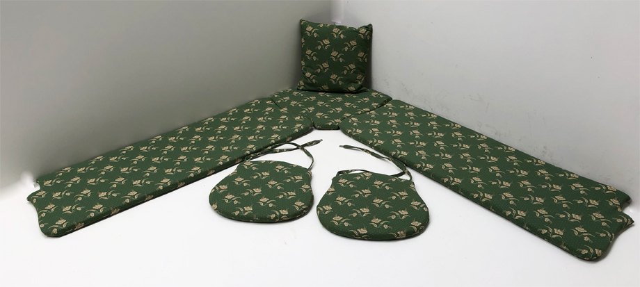 Kissensatz genäht Eckbankgruppe Landau, Kössen grün, 38 Lagerstoffe preisgleich