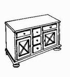 Anrichte Kreuzberg 2 Trg mit Schubladen mittig, 2 