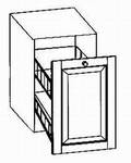 Unterschrank mit Auszug, 15/58/72 cm, (B/T/H)