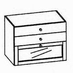 Unterschrank, 2 Schubladen, 1 Auszug, 45/58/72 cm,