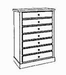 Herrenkommode, 7 Schubladen,  58/49/129,5 cm, (B/T