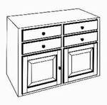 Anrichte 2-trg - 4 Schubladen 2 Holztüren H 72 sx 