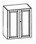Aufsatz-Element 2-trg 2 Holztüren H 118 3 Fachbode