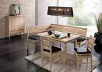 Eckbankgruppe Iseo Kernesche, Bank 150/190 cm, Tisch 85/125 cm, 2 Stühle, Polster, Sidebord