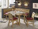 Eckbankgruppe Iseo Kernesche  Bank 150/190 cm, Tisch 85/125 cm, 2 Stühle und  Polstersatz