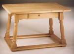 Vierfußtisch Augsburg 115/115 Ahornplatte mit Schu