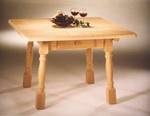 Vierfußtisch München Ahornplatte 115/115 mit Schubladen, ohne Fußrahmen