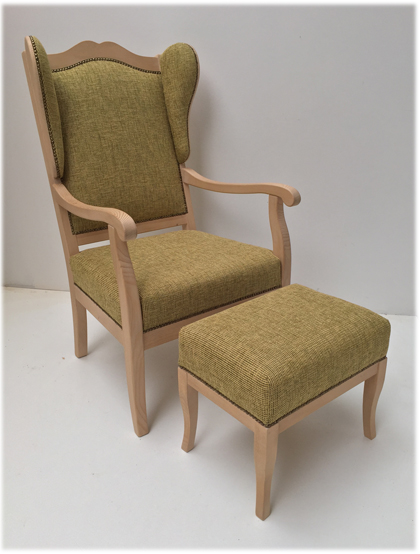 Sessel Inzell mit Hocker Aktionsangebot, Natura grün 810, 38 Lagerstoffe preisgleich