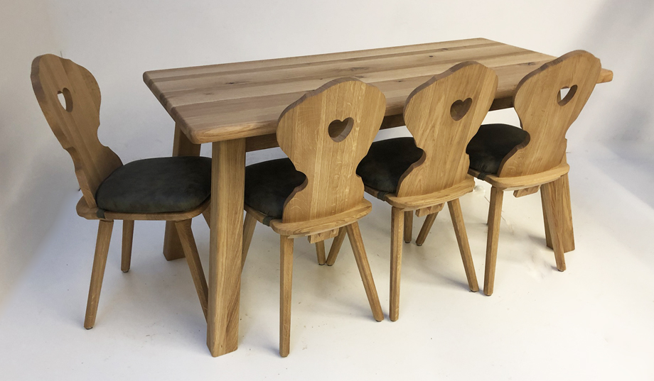 Vierfußtisch 4510 Wildeiche, gerader Fuß, 80/160 ohne Schubladen