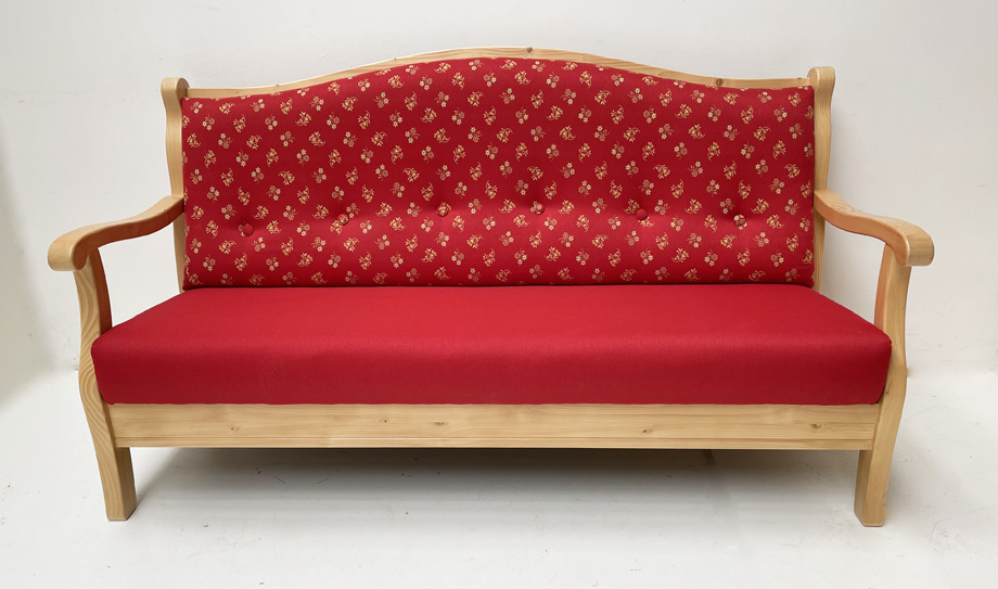 Sofa Inzell, 3 Sitzer 175 cm, Mülheim Streublume rot, Mülheim rot, 38 Lagerstoffe preisgleich