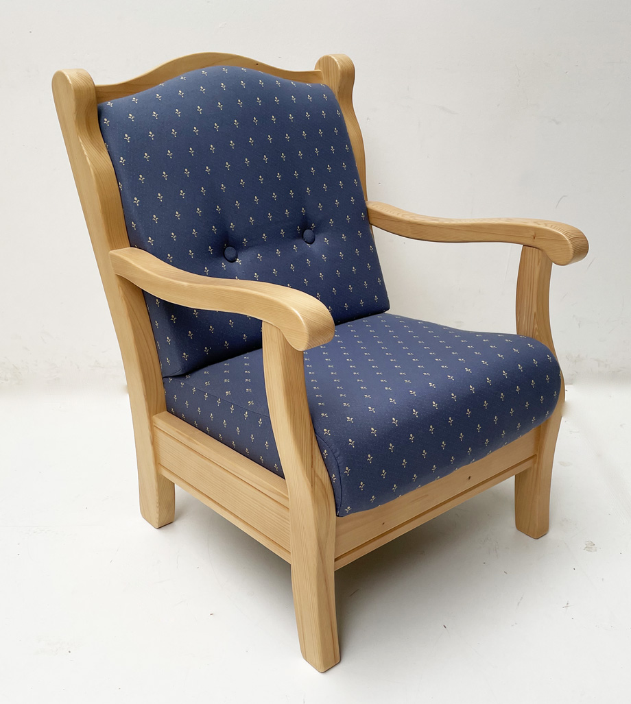 Sofa Inzell, Sessel 65 cm, Kundl blau, 38 Lagerstoffe preisgleich