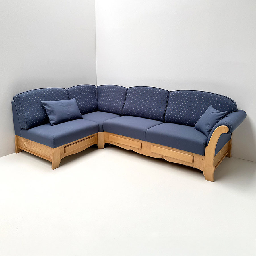 Sofa Ecksofa Sterzing, 172/267 cm, Spitzecke, Bettfunktion, Kundl blau, Wels blau