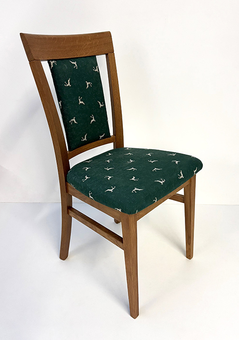 Stuhl 380, Wildeiche, Antik hell Kleur 1, Little Rudolph 61041 Hirsch grün