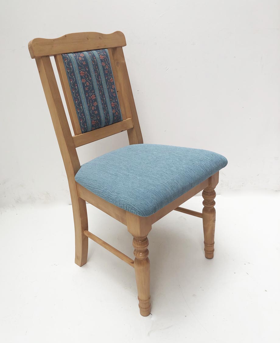 Stuhl Rangau, mit Rückenpolsterung Waidhaus blau, Sitz Festpolster Waidhofen blau