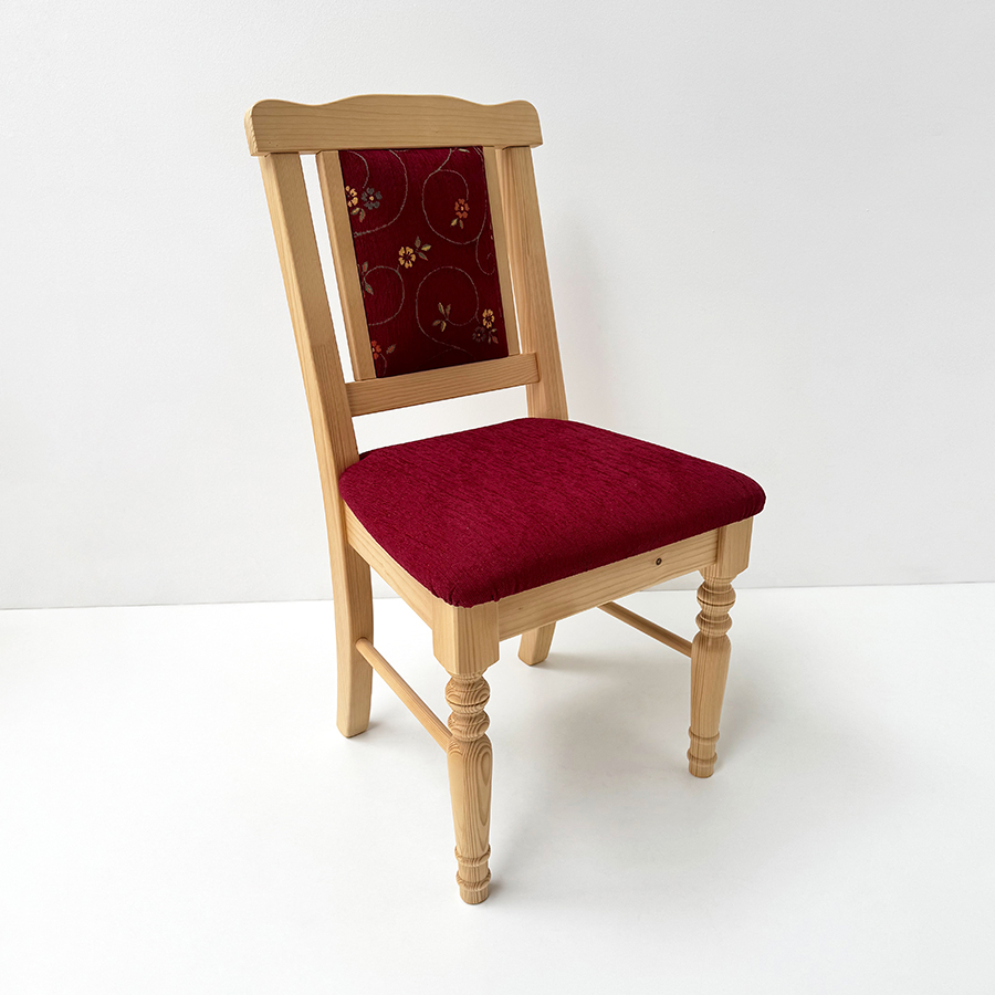 Stuhl Rangau, mit Rückenpolsterung Pöchlarn Ranke bordeaux, Sitz Festpolster Pöchlarn Uni bordeaux