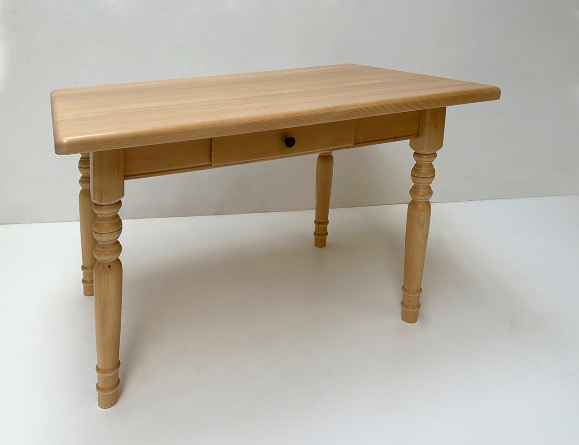 Vierfußtisch Rangau 80/120 cm, mit Schubladen, Fichteplatte 4 cm stark, R20