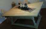 Landhausmöbel Jogltisch Sondermaß 120/180 cm Ahornplatte