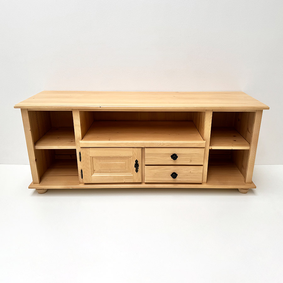 TV-Lowboard, Phonokommode, Breitkommode und Regal, Rückwand mit Kassetten, Sichtholz