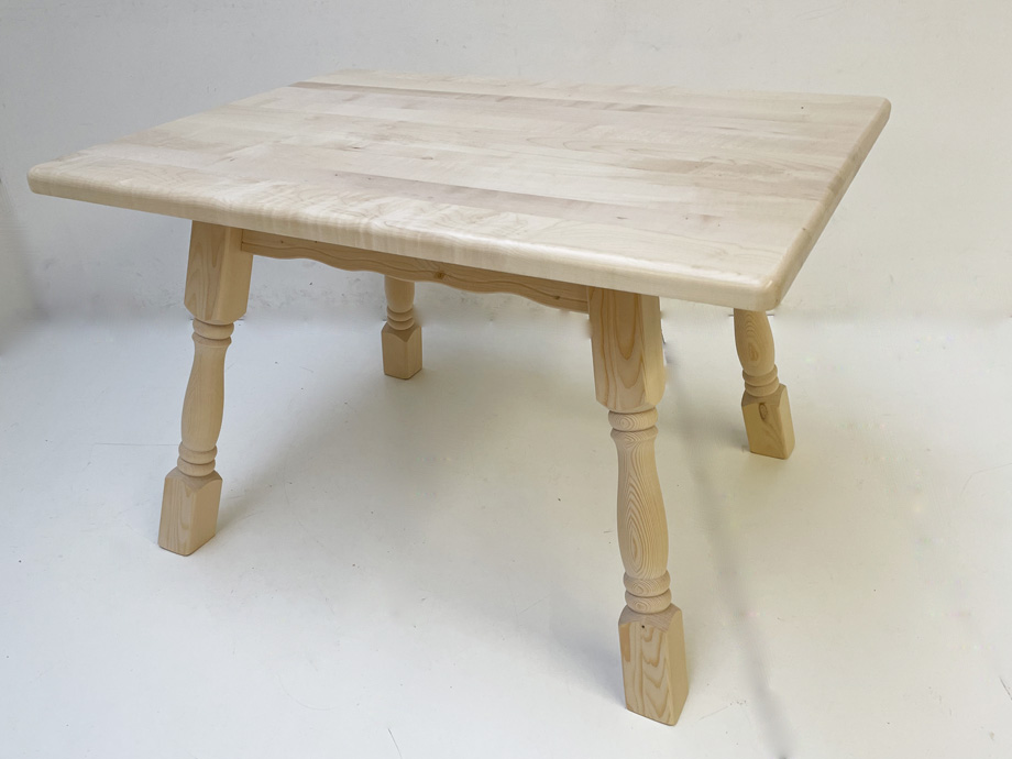 Vierfußtisch 4510 Amberg, 120/90 cm, mit Schubladen, Ahornplatte