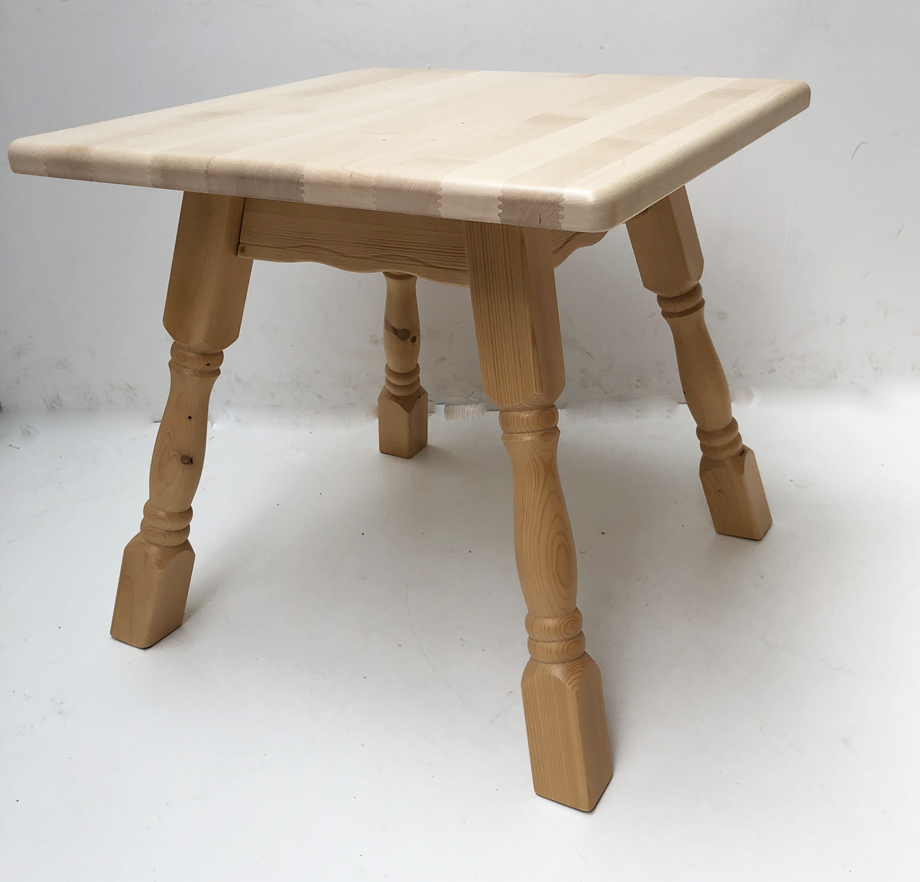 Vierfußtisch 4510 Amberg, 80/80 ohne Schubladen, Ahornplatte