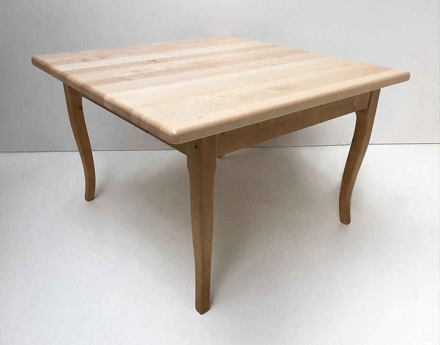 Tisch Kramsach, Mod. 1853, 120/120 cm Ahornplatte 4 cm stark ! natur lackiert