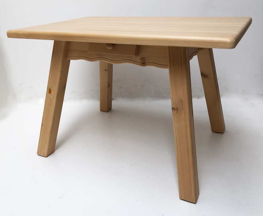 Vierfußtisch 4510 Amberg-Rosenheim, mit Schubladen, gerader Fuß, Fichteplatte 120/80 cm