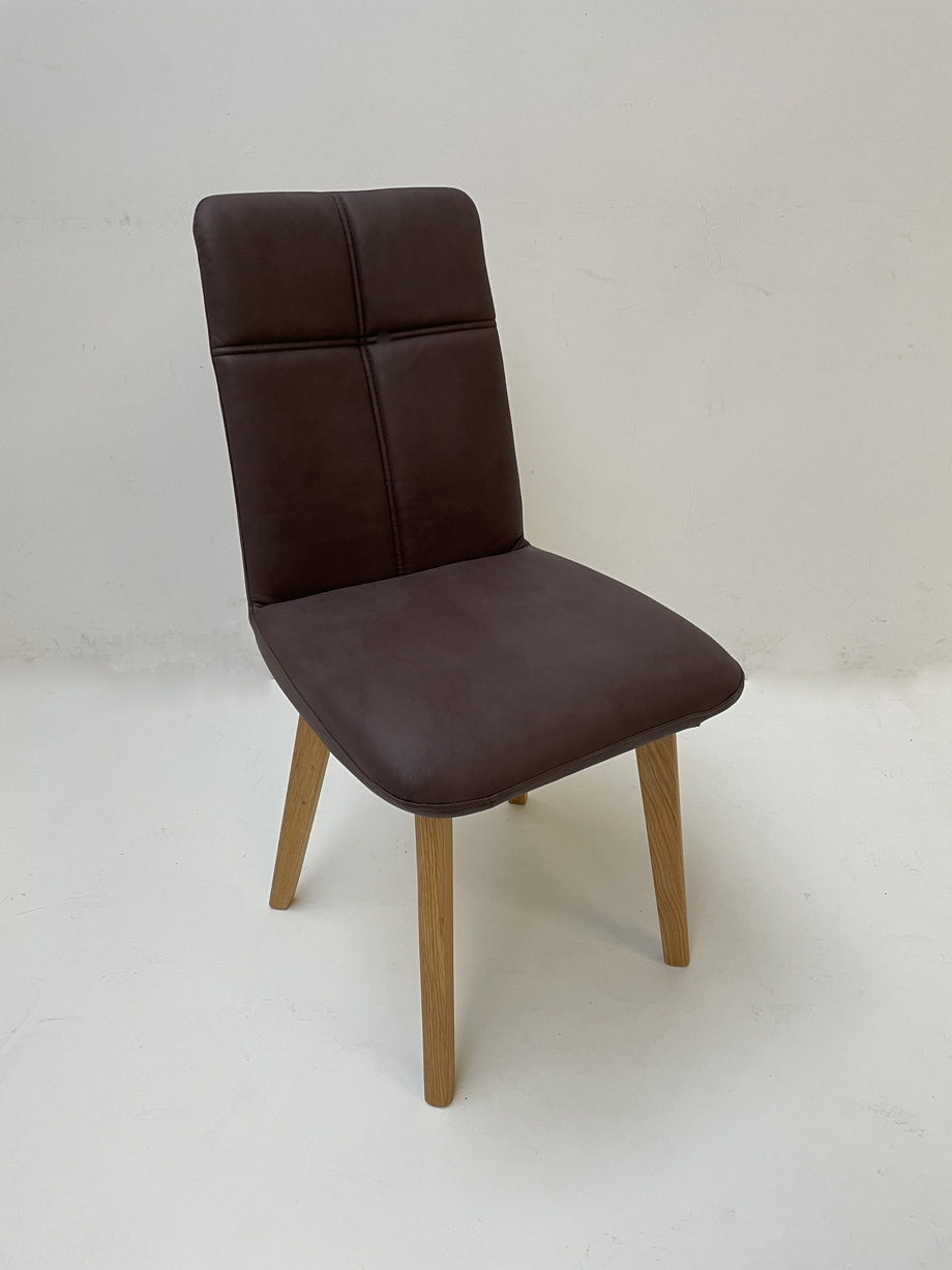 Stuhl Toma T10, mit Wildeichegestell, Hoepke Gavin 203 Dunkelbraun