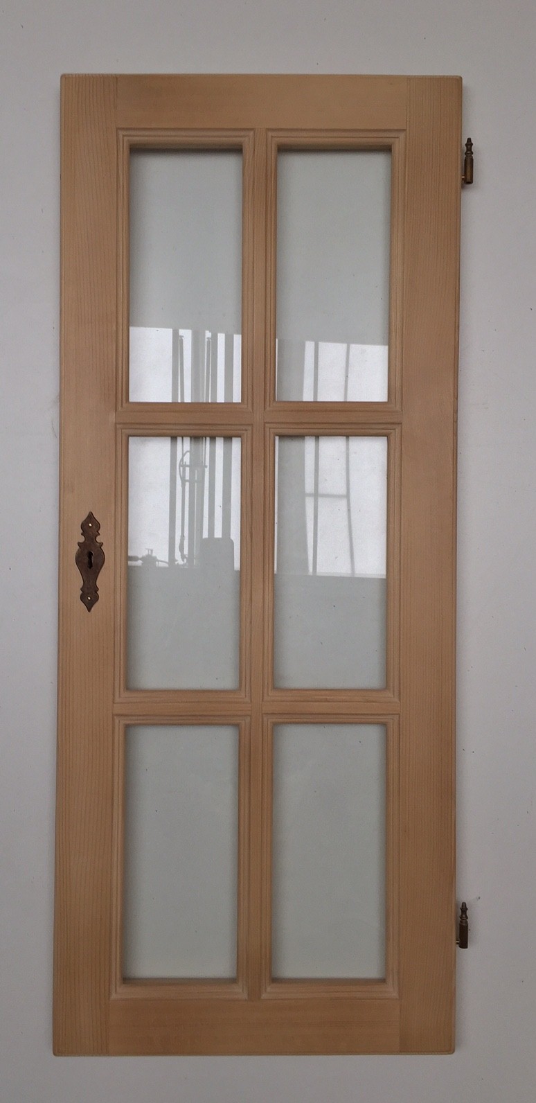 Möbeltüre Massivline nach Maß, 97,5/40,5 cm, DIn Rechts, Schloß, Sprossenglastüre 