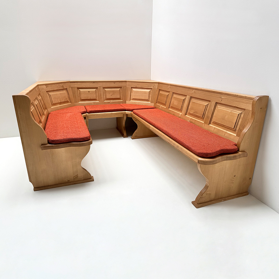 Eckbank Lindau, U-Bank 180/190/250 cm, Polster genäht Natura 312