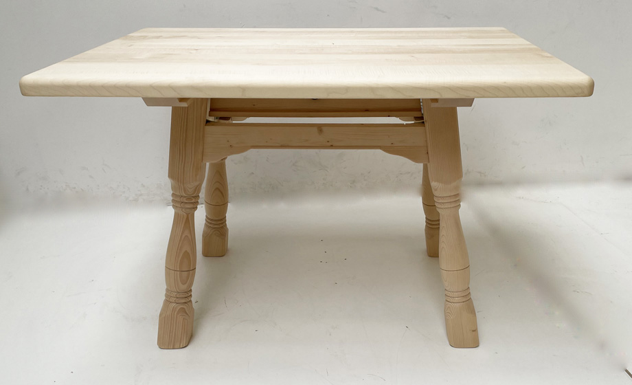 Vierfußtisch, Bürgertisch KUFSTEIN, mit Schubladen, 120/85 cm, Ahornplatte 4 cm