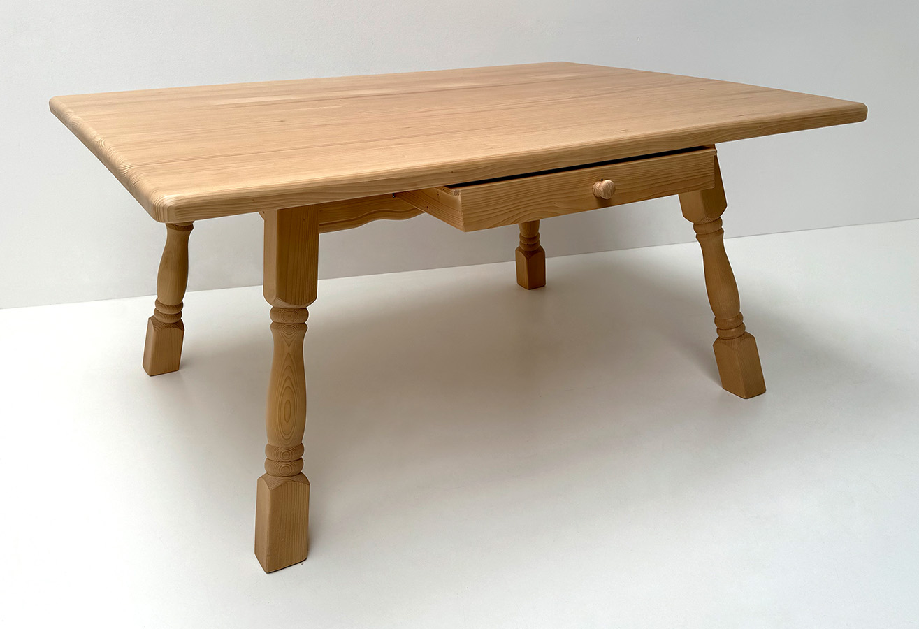 Vierfußtisch 4510 Amberg, 120/160 mit Schubladen, ohne Fußrahmen, Rosner Hartwachs