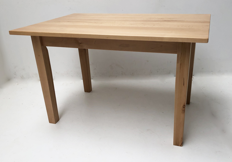 Vierfußtisch ISEO Kernbuche 125/85 cm, mit Ansteckplatte 50 cm