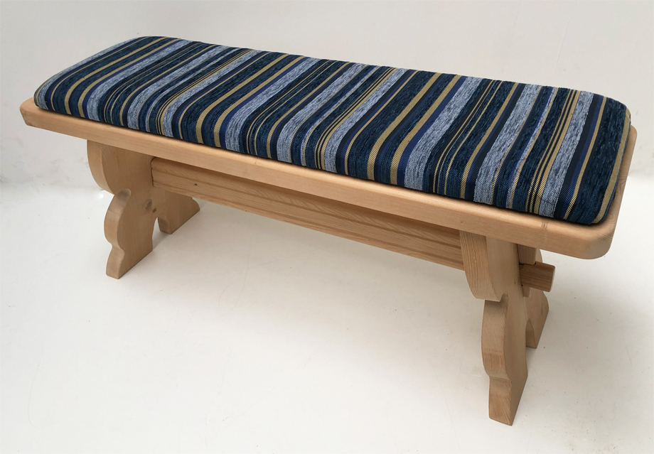 Vorbank Amberg Landau gross 115 cm inkl. Polsterplatte Edmonton blau