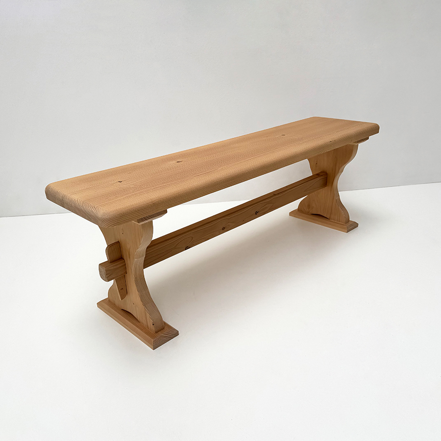 Vorbank Lindau, 140 cm, Ausführung schwer, mit verbreiterten Füßen, Rosner Hartwachs