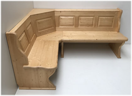 Eckbank Lindau 165/195, einseitige Ablagen- Wangenverbreiterung